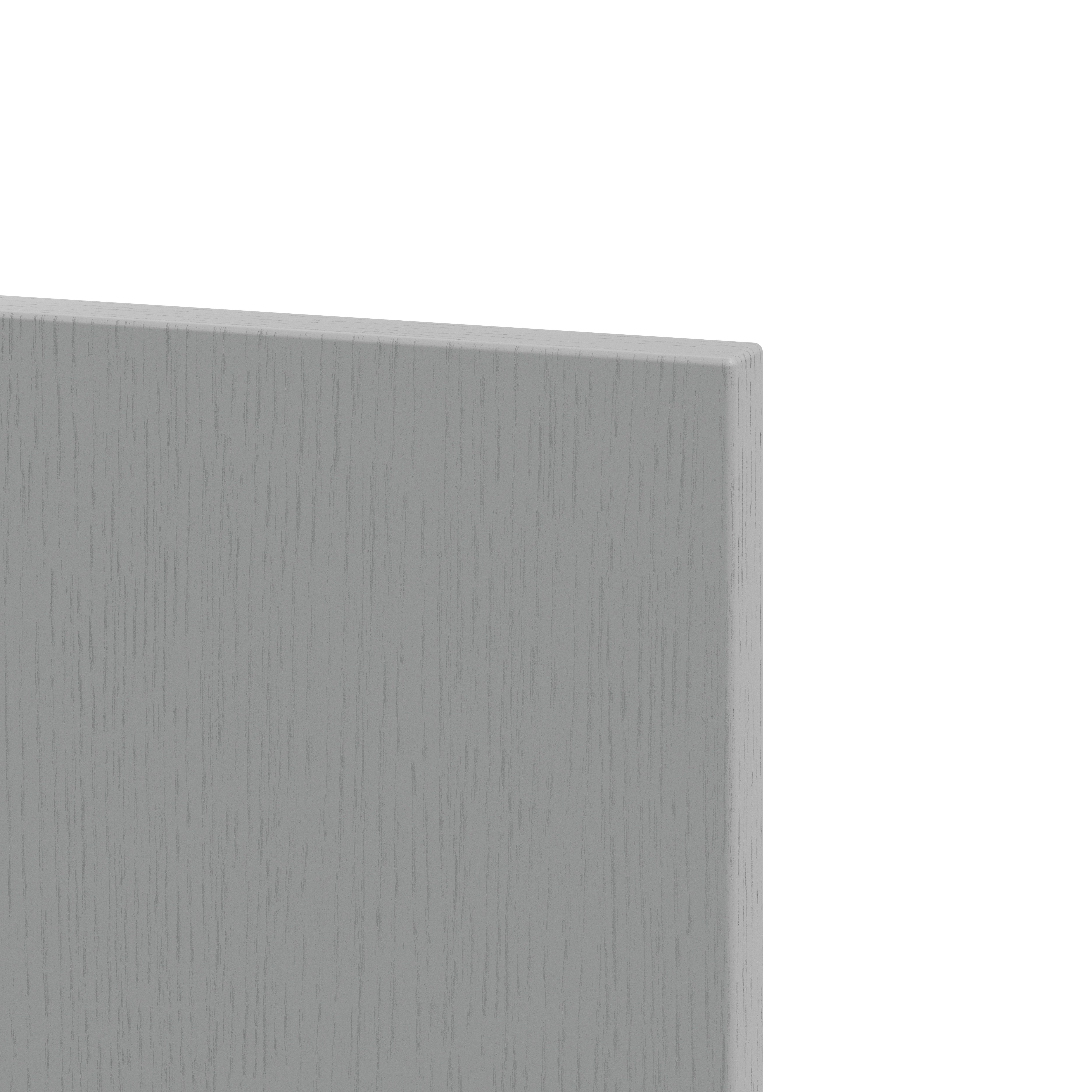 GoodHome Alpinia Matt slate grey wood effect Tall Appliance & larder Appliance Clad on end panel (H)2400mm (W)610mm