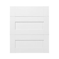 GoodHome Alpinia Matt white tongue & groove shaker Drawer front (W)600mm, Pack of 3