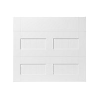 GoodHome Alpinia Matt white tongue & groove shaker Drawer front (W)800mm, Pack of 3