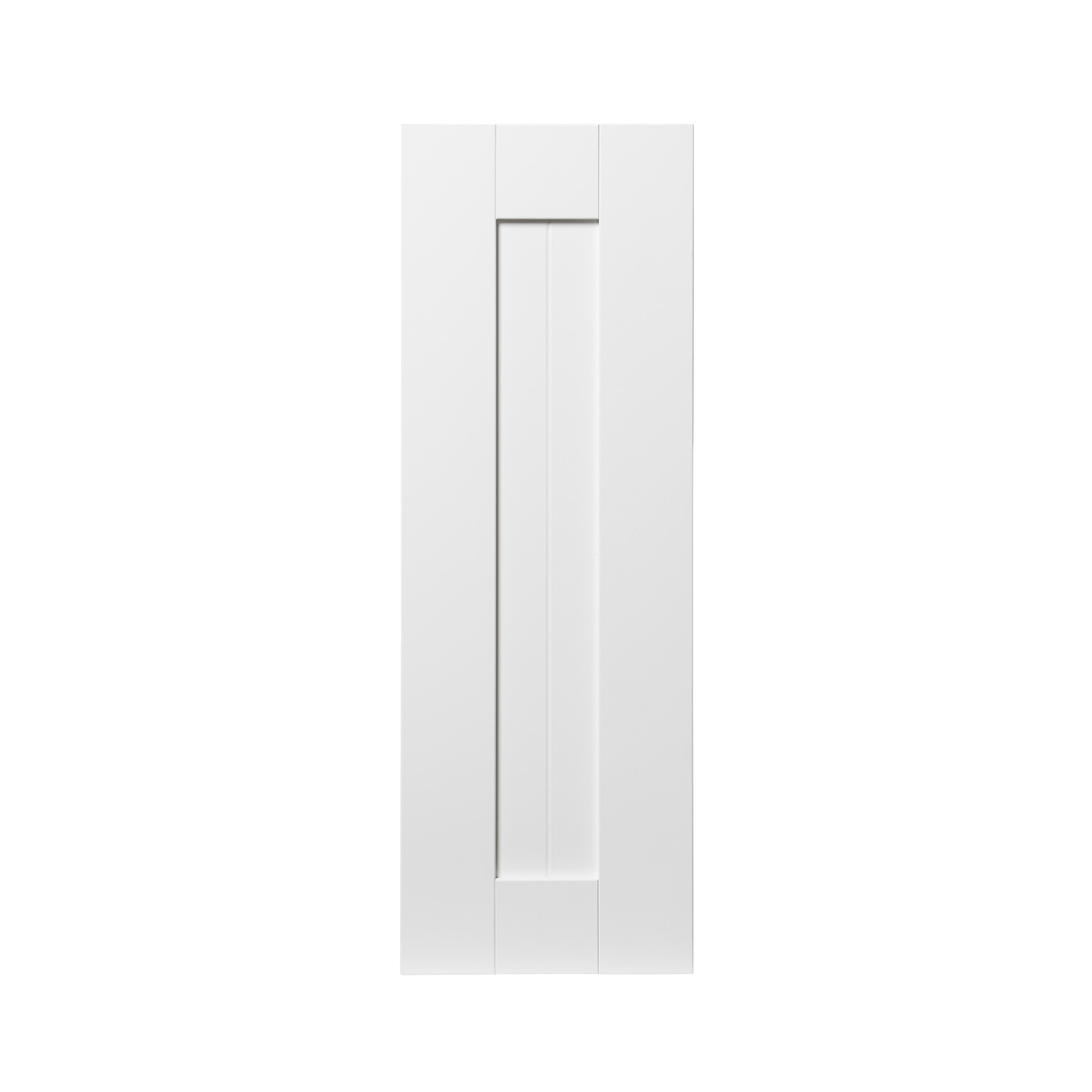 GoodHome Alpinia Matt white tongue & groove shaker Highline Cabinet door (W)250mm (H)715mm (T)18mm