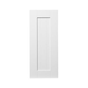 GoodHome Alpinia Matt white tongue & groove shaker Highline Cabinet door (W)300mm (H)715mm (T)18mm