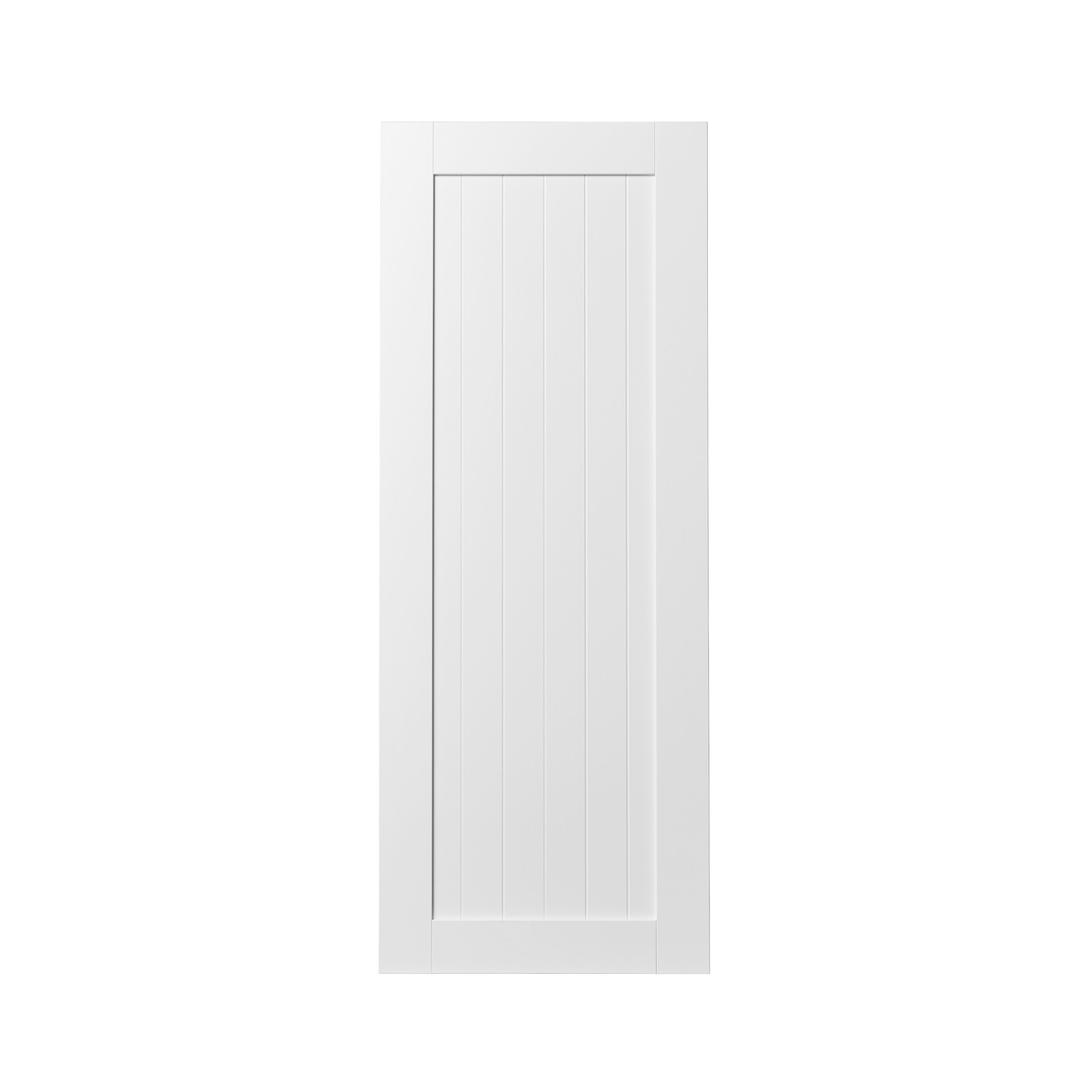 GoodHome Alpinia Matt white tongue & groove shaker Larder Cabinet door (W)500mm (H)1287mm (T)18mm