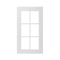 GoodHome Alpinia Matt white tongue & groove shaker Tall glazed Cabinet door (W)500mm (H)895mm (T)18mm