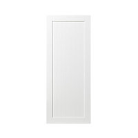 GoodHome Alpinia Matt white tongue & groove shaker Tall larder Cabinet door (W)600mm (H)1467mm (T)18mm