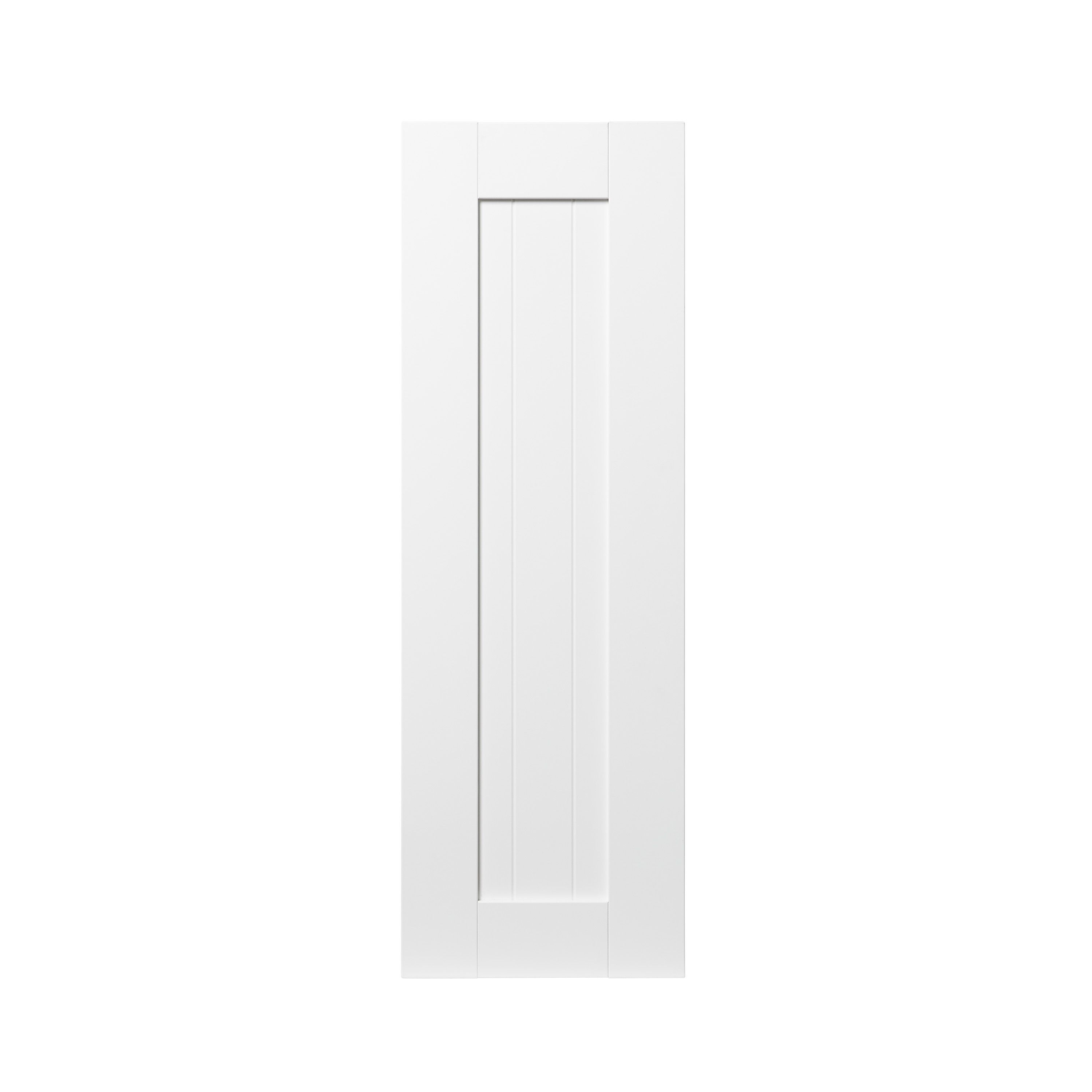 GoodHome Alpinia Matt white tongue & groove shaker Tall wall Cabinet door (W)300mm (H)895mm (T)18mm