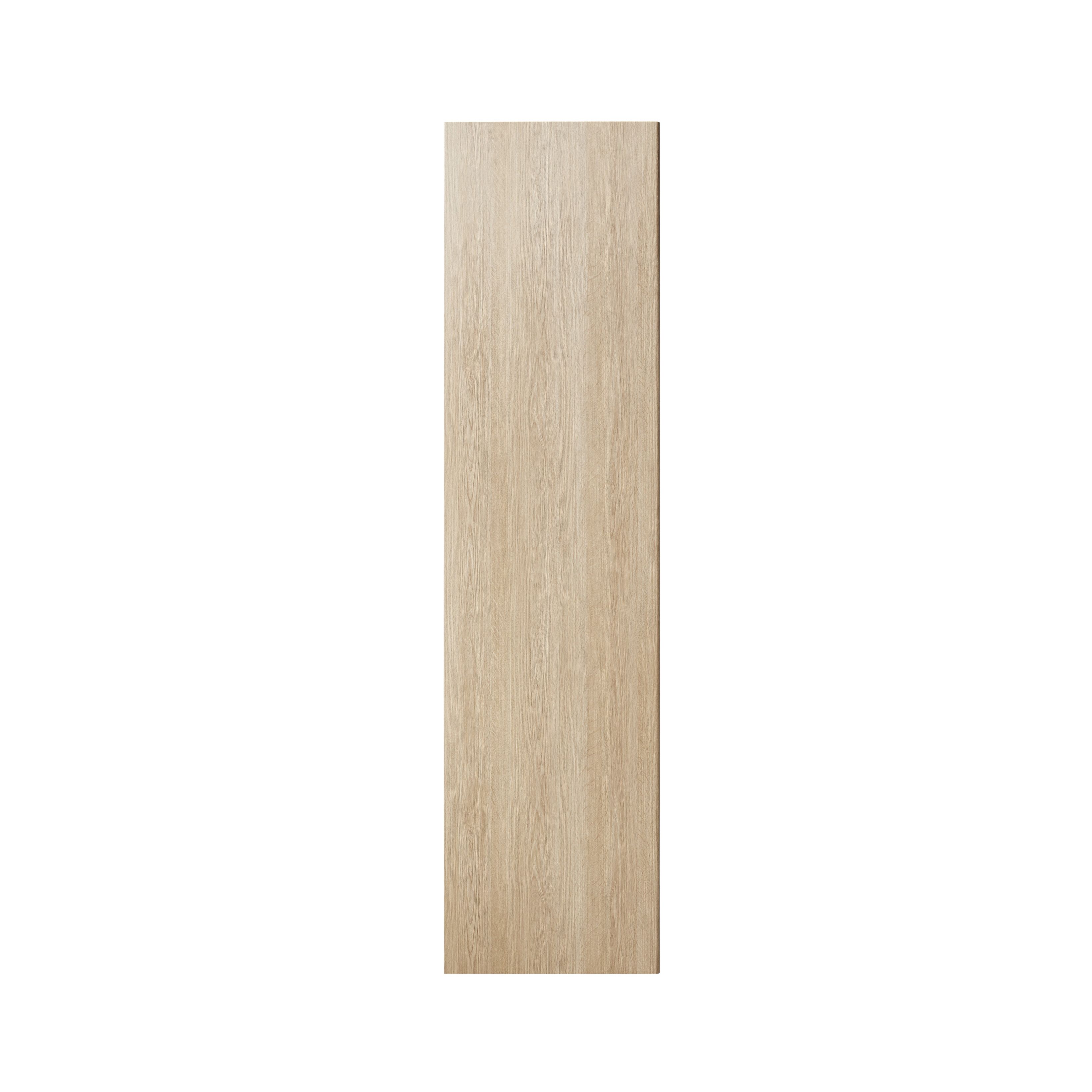 GoodHome Alpinia Oak effect shaker Tall Appliance & larder Clad on end panel (H)2400mm (W)610mm