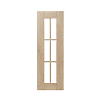 GoodHome Alpinia Oak effect shaker Tall glazed Cabinet door (W)300mm (H)895mm (T)18mm