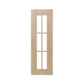 GoodHome Alpinia Oak effect shaker Tall glazed Cabinet door (W)300mm (H)895mm (T)18mm