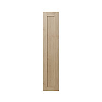 GoodHome Alpinia Oak effect shaker Tall larder Cabinet door (W)300mm (T)18mm