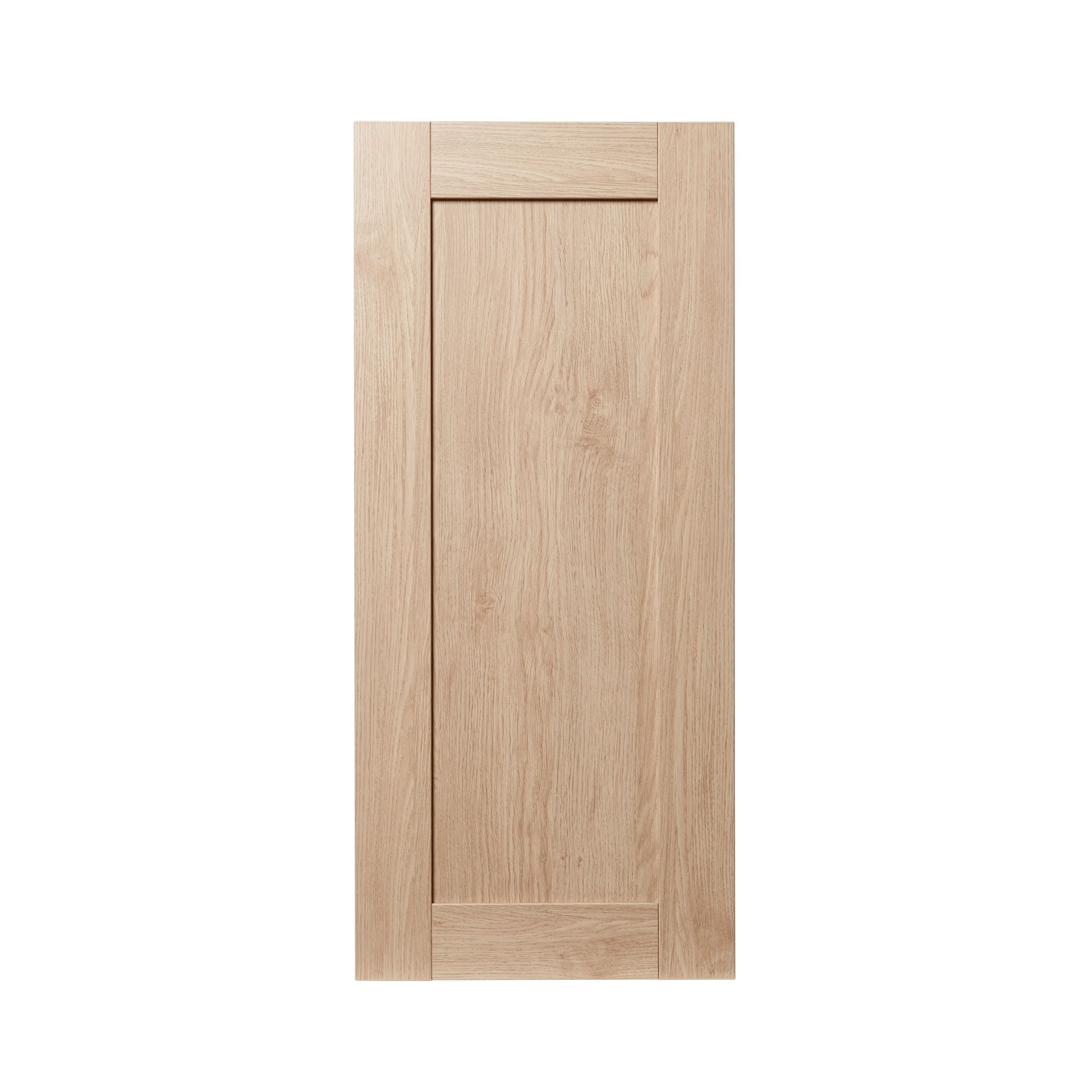 GoodHome Alpinia Oak effect shaker Tall wall Cabinet door (W)400mm (H)895mm (T)18mm