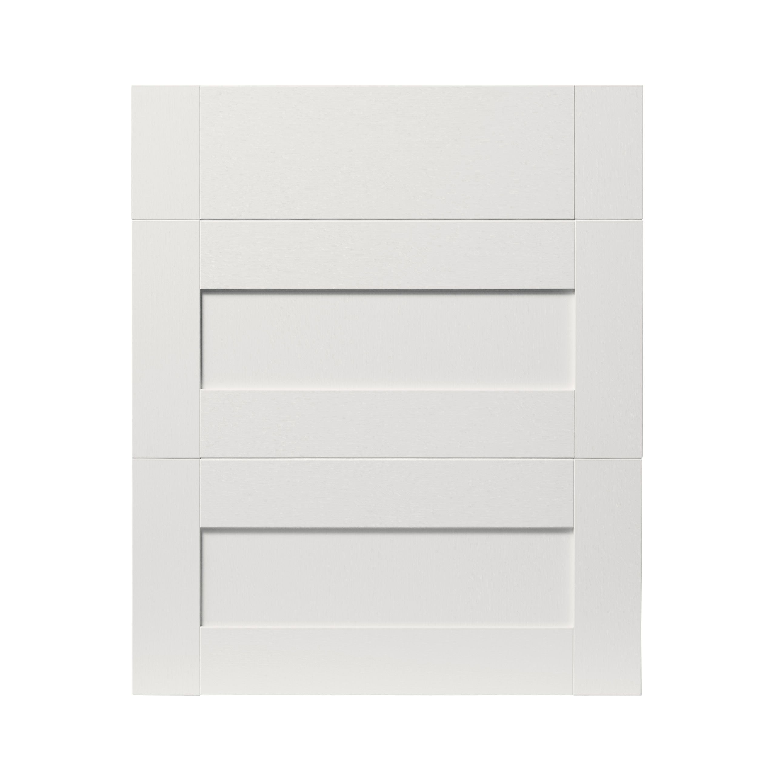 GoodHome Alpinia Painted Matt ivory wood effect 3 drawer front, Pack of 3 (H)715mm (W)597mm (T)18mm