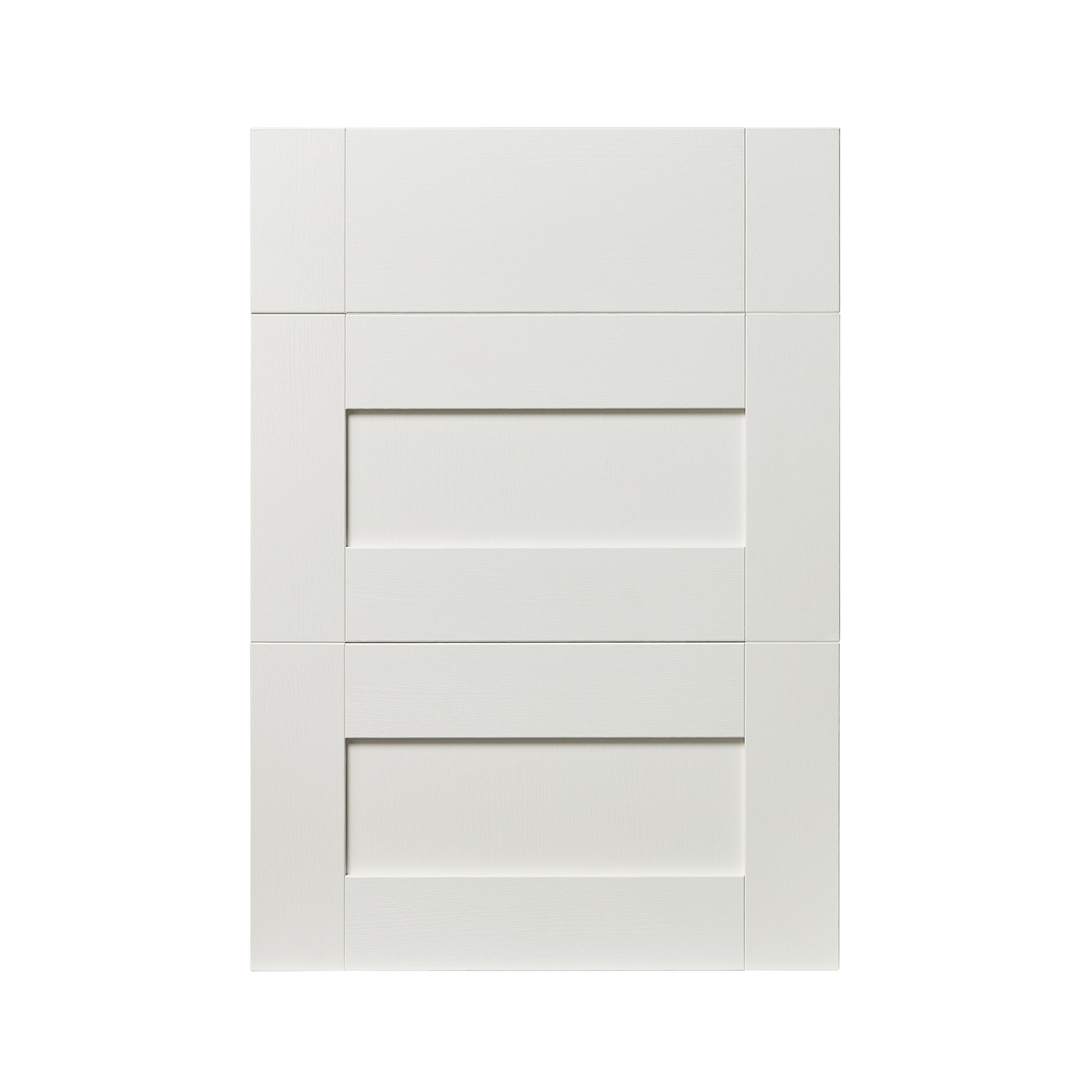 GoodHome Alpinia Painted Matt ivory wood effect Drawer front, Pack of 3 (H)715mm (W)497mm (T)18mm