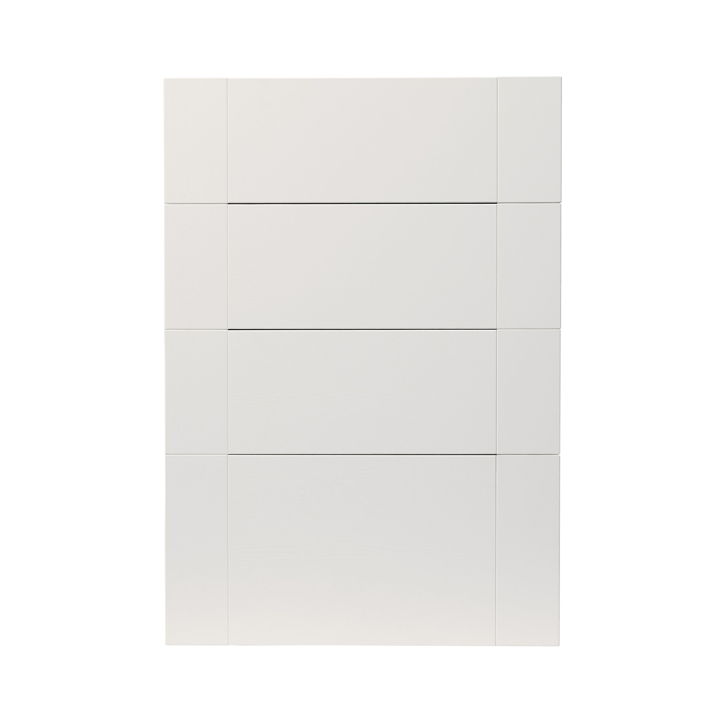 GoodHome Alpinia Painted Matt ivory wood effect Drawer front, Pack of 4 (H)715mm (W)497mm (T)18mm