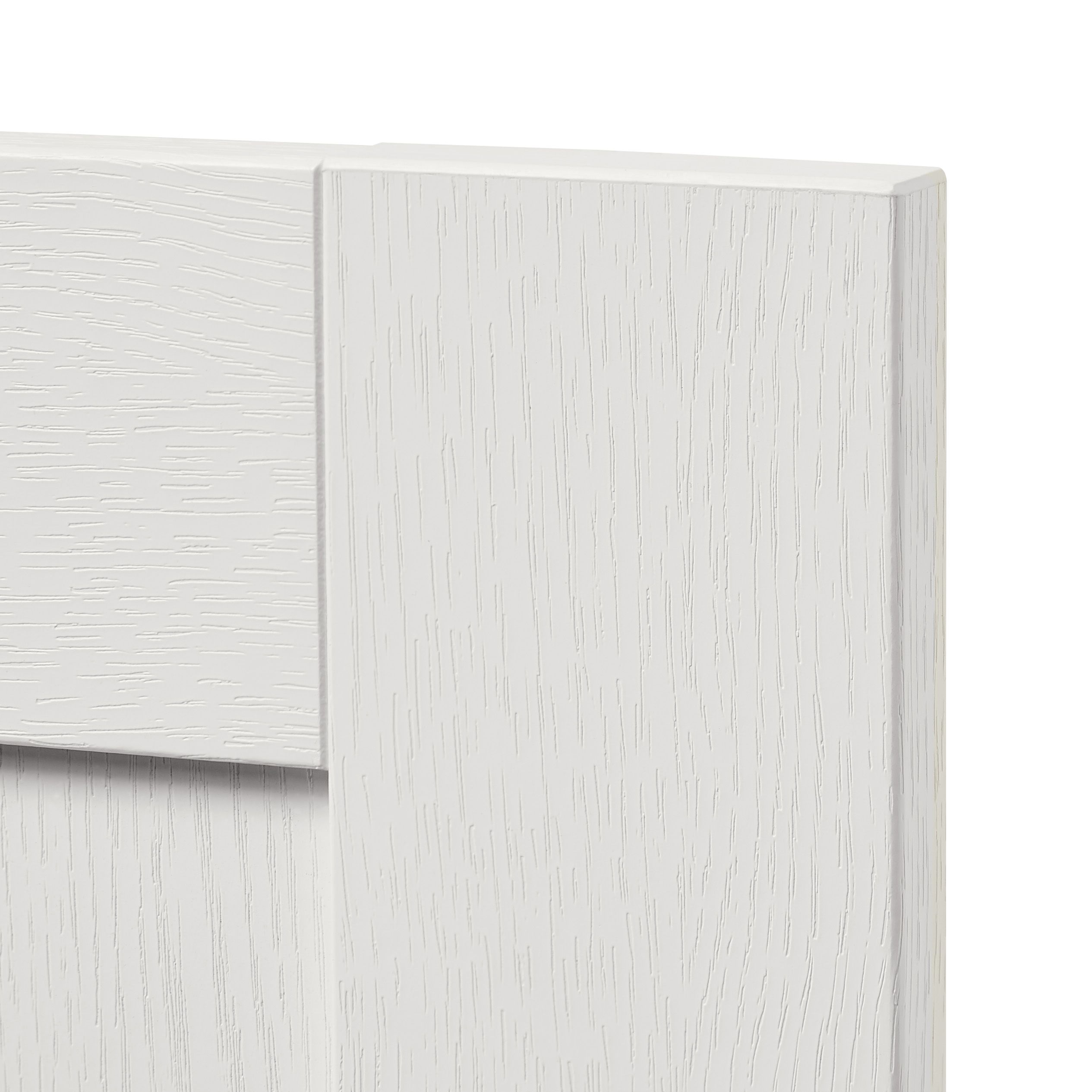 GoodHome Alpinia Painted Matt ivory wood effect Drawer front, Pack of 4 (H)715mm (W)497mm (T)18mm