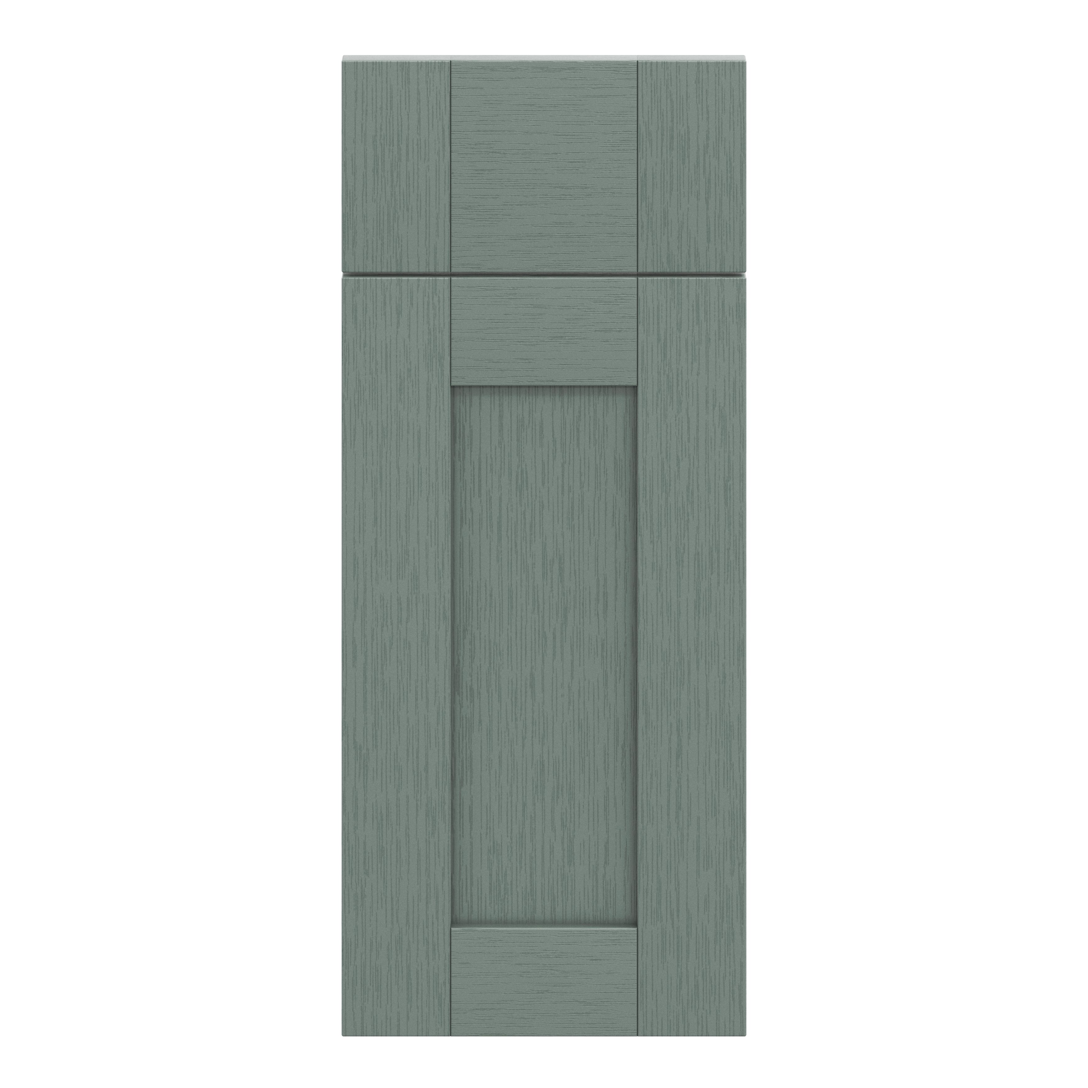 GoodHome Alpinia Painted Matt reed green wood effect Shaker Drawerline door & drawer front 300mm