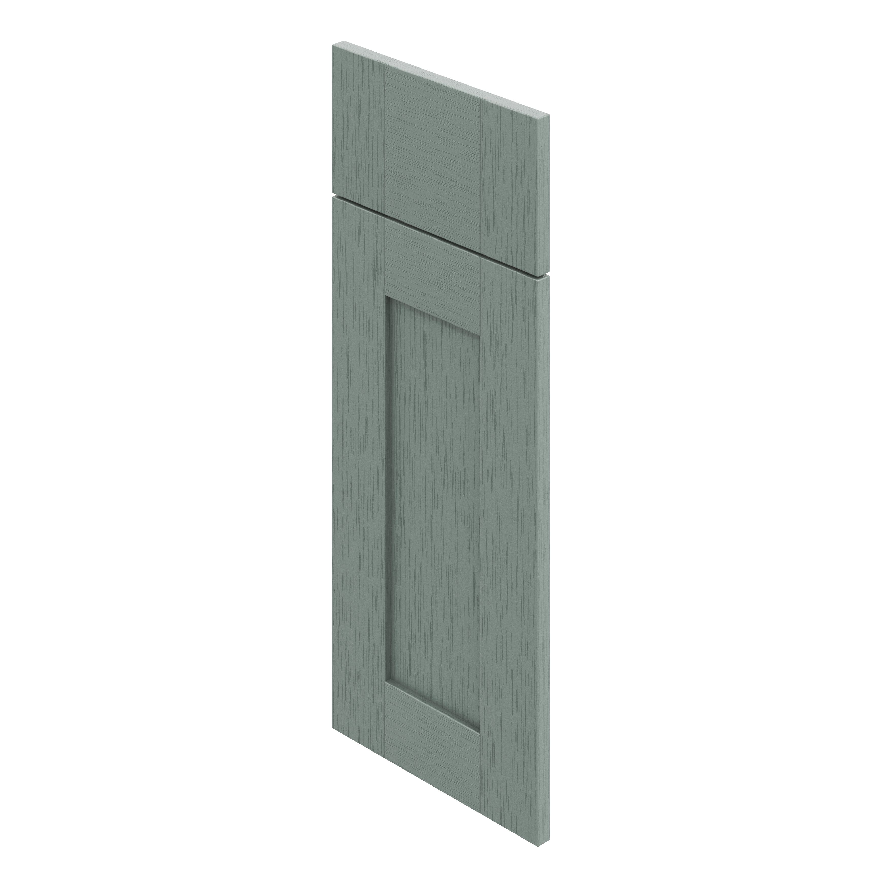 GoodHome Alpinia Painted Matt reed green wood effect Shaker Drawerline door & drawer front 300mm