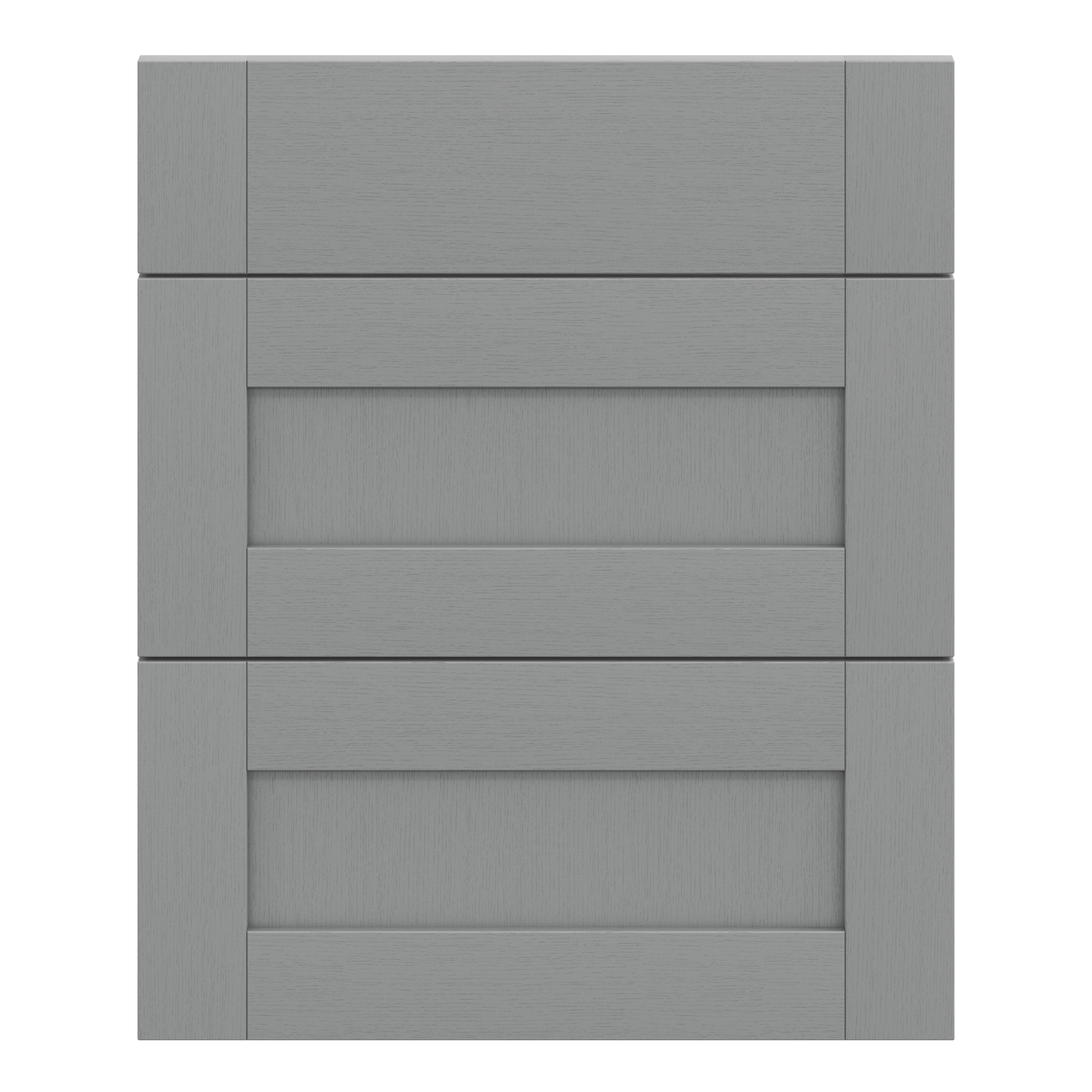 GoodHome Alpinia Painted Matt slate grey wood effect Drawer front, Pack of 3 (H)715mm (W)597mm (T)18mm