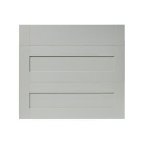 GoodHome Alpinia Painted wood effect Matt grey wood effect Drawer front, Pack of 3 (H)715mm (W)797mm (T)18mm