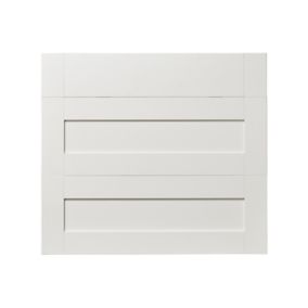 GoodHome Alpinia Painted wood effect Matt ivory wood effect Drawer front, Pack of 3 (H)715mm (W)797mm (T)18mm