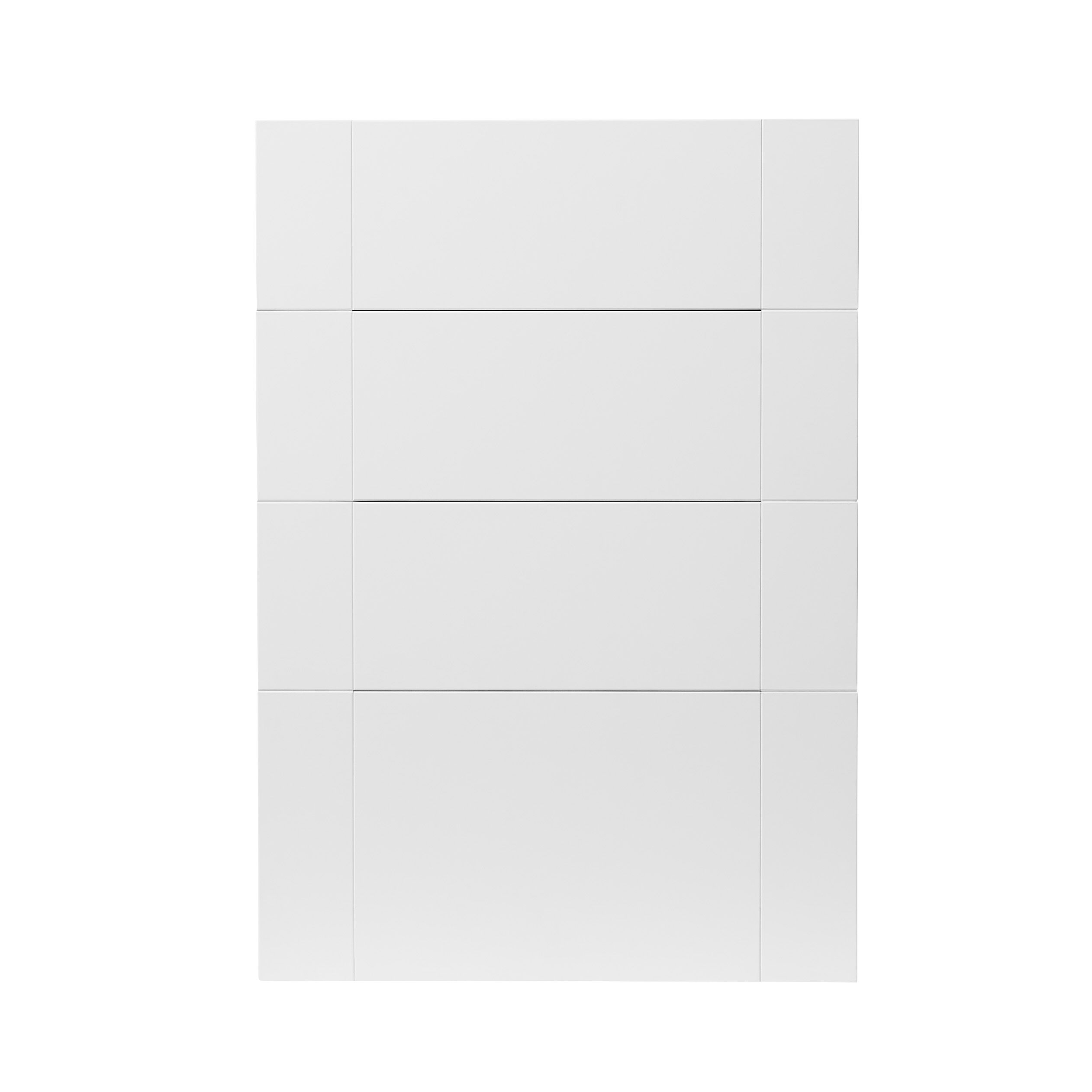 GoodHome Alpinia Tongue & groove Matt white Drawer front, Pack of 4 (H)715mm (W)497mm (T)18mm