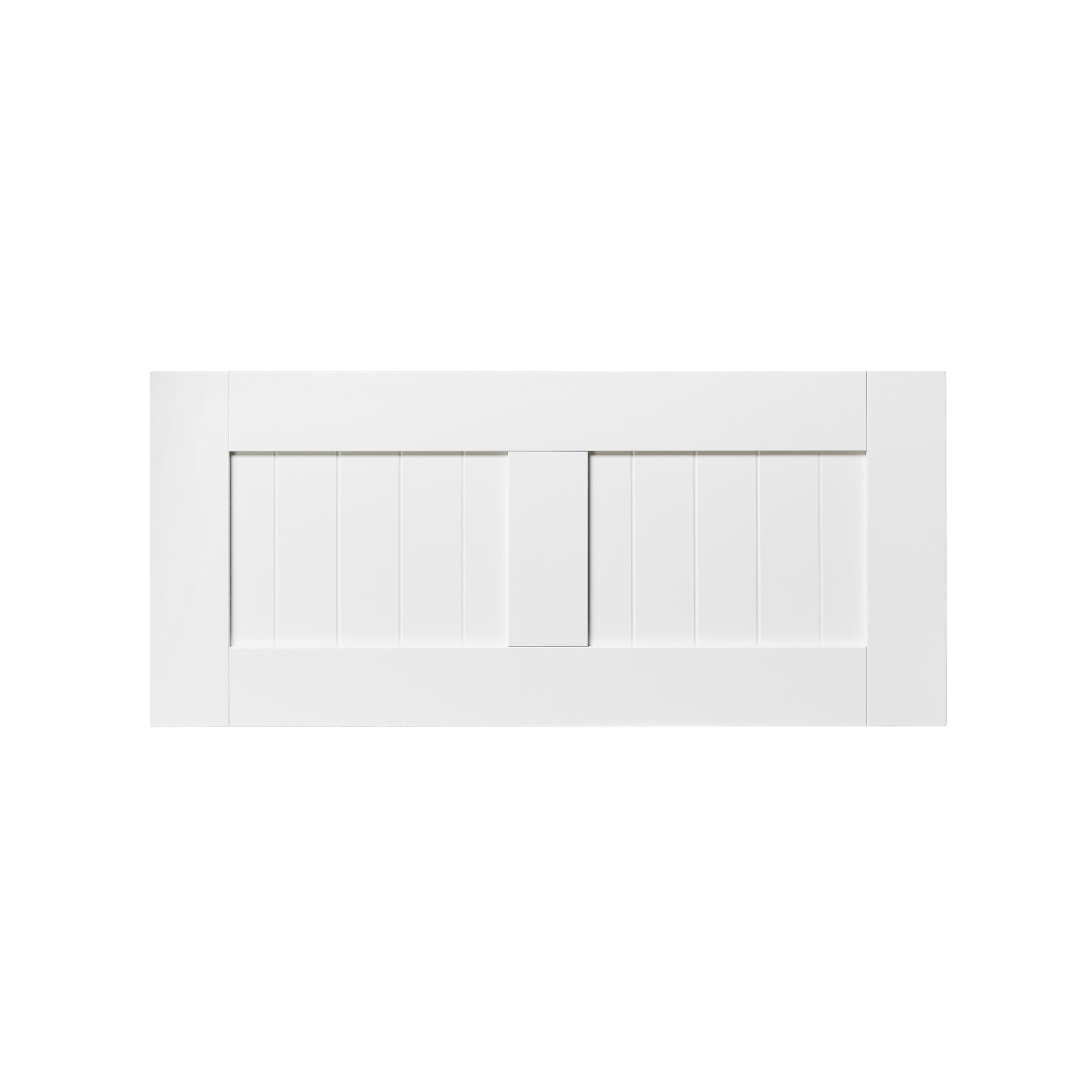 GoodHome Alpinia Tongue & groove Matt white Shaker 2 drawer front, bridging door & bi-fold door 800mm