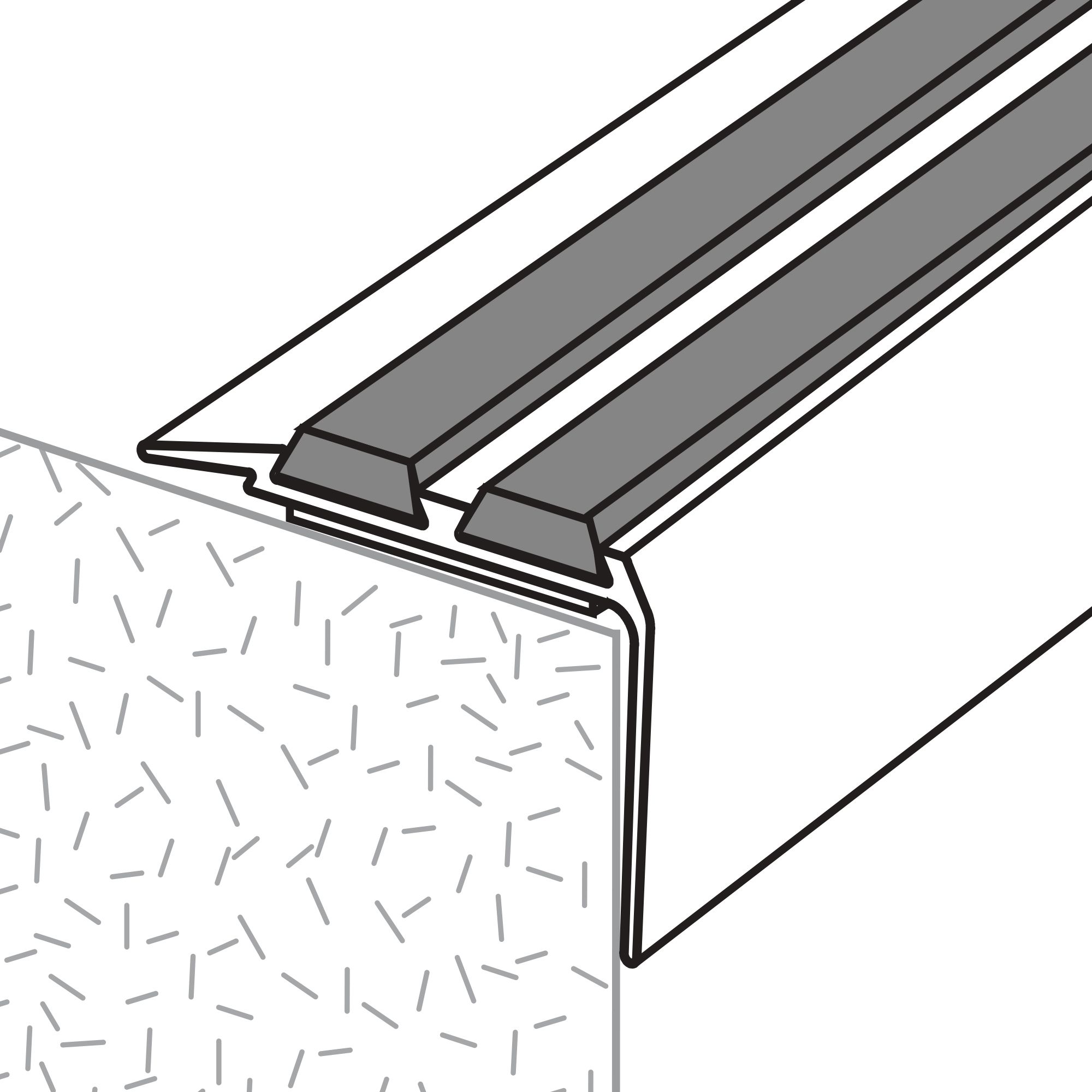 GoodHome Aluminium Extra high grip Silver effect Step protector, (L)1800mm (W)40mm