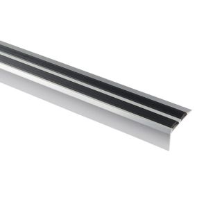 GoodHome Aluminium Resistant to slipping Extra high grip Step protector, (L)1800mm (W)40mm