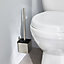 GoodHome Amantea Brushed Silver effect Toilet brush & holder