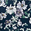 GoodHome Amazo Blue Floral Textured Wallpaper Sample