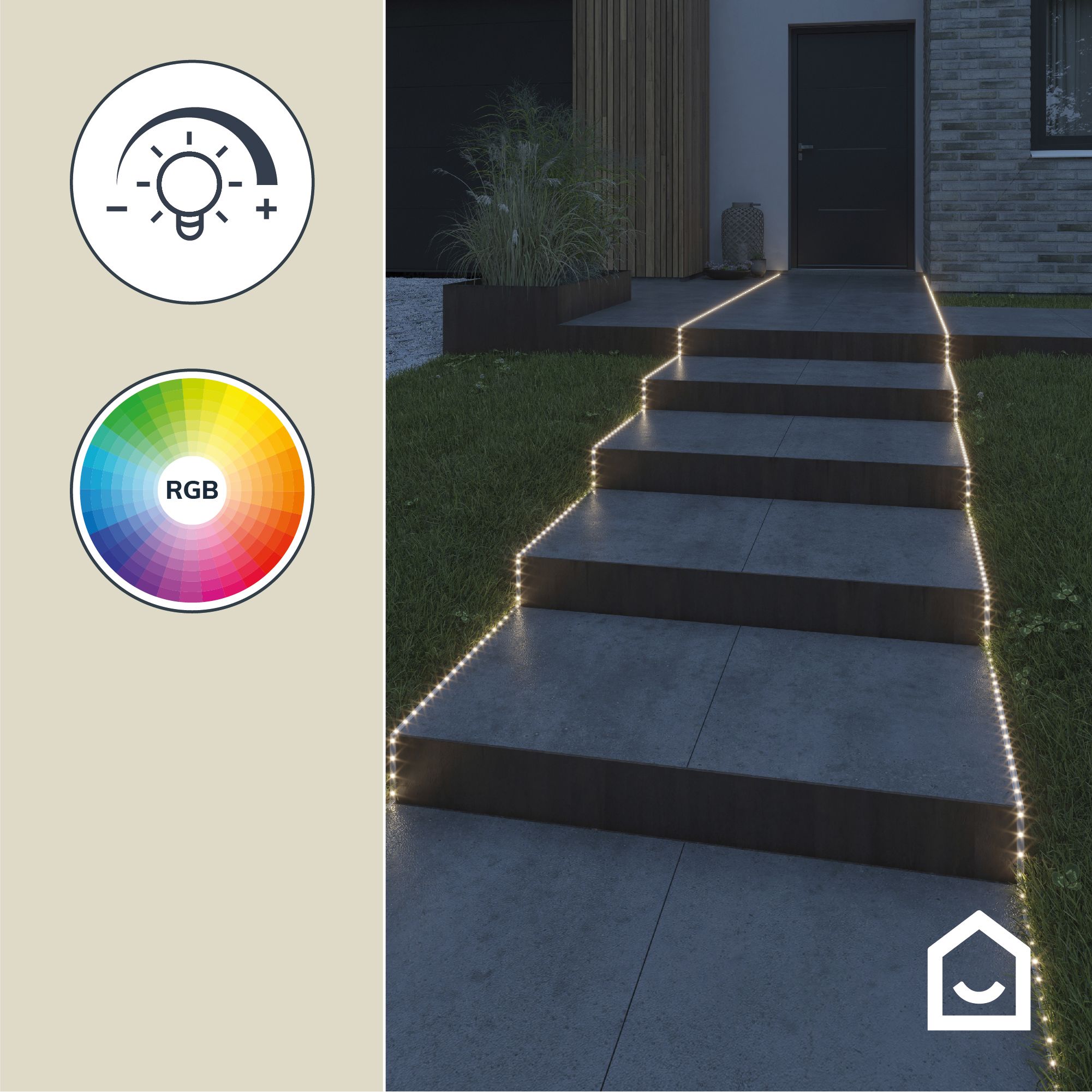 GoodHome Ammasy Mains-powered (plug-in) LED Colour changing Strip light IP65 1200lm 4000K (L)3m