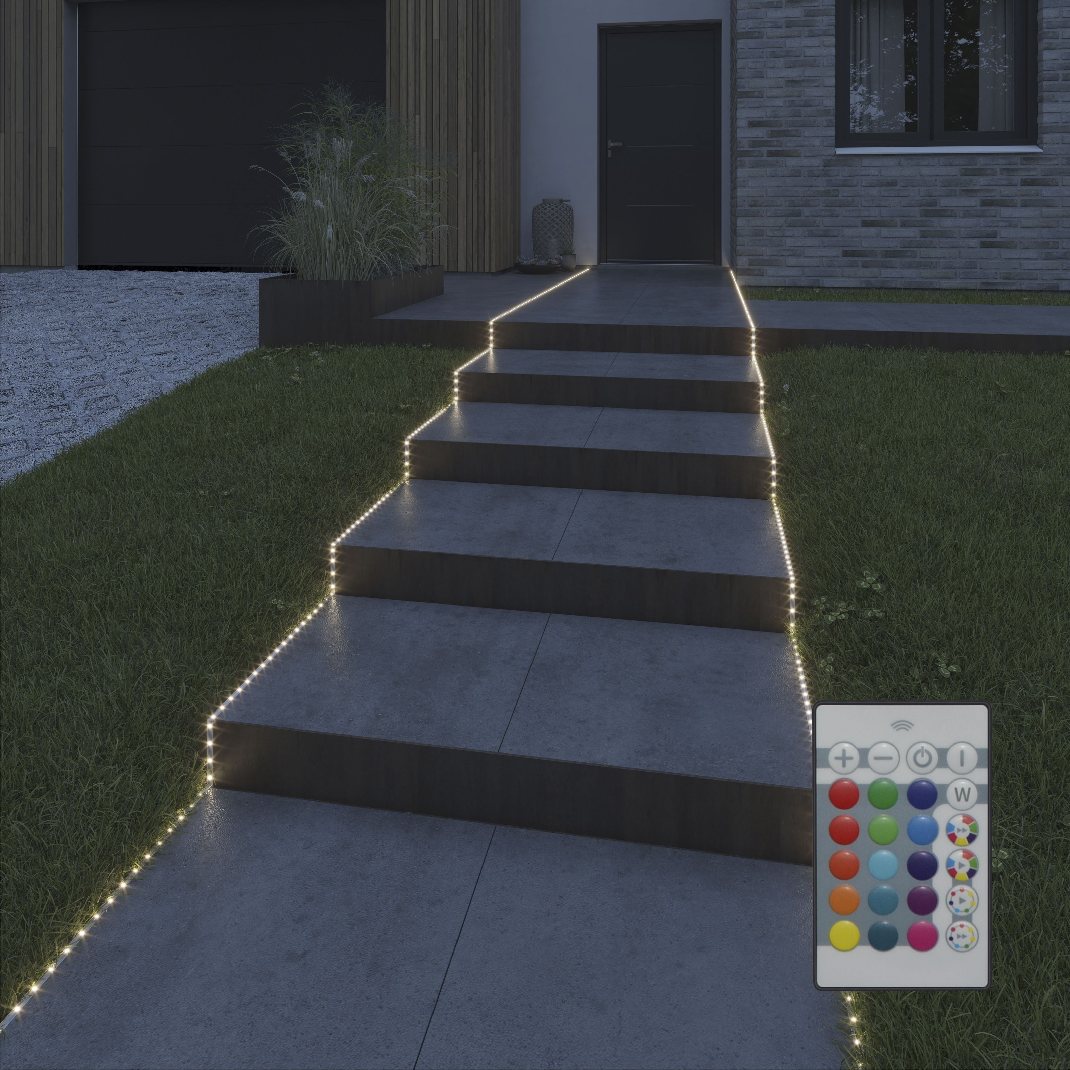GoodHome Ammasy Mains-powered (plug-in) LED Colour changing Strip light IP65 1200lm 4000K (L)3m