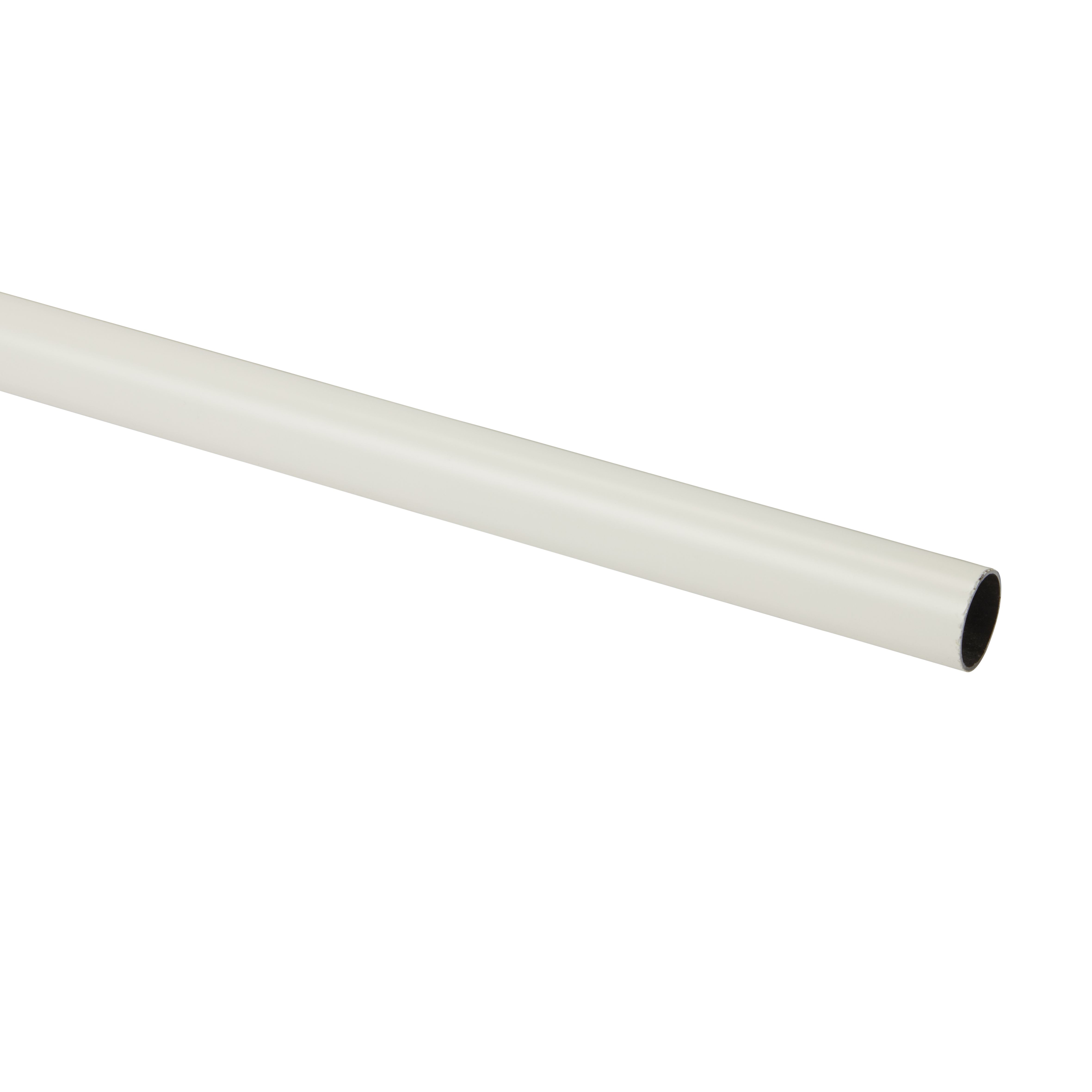 GoodHome Anafi Matt White Curtain pole, (L)2m (Dia)19mm