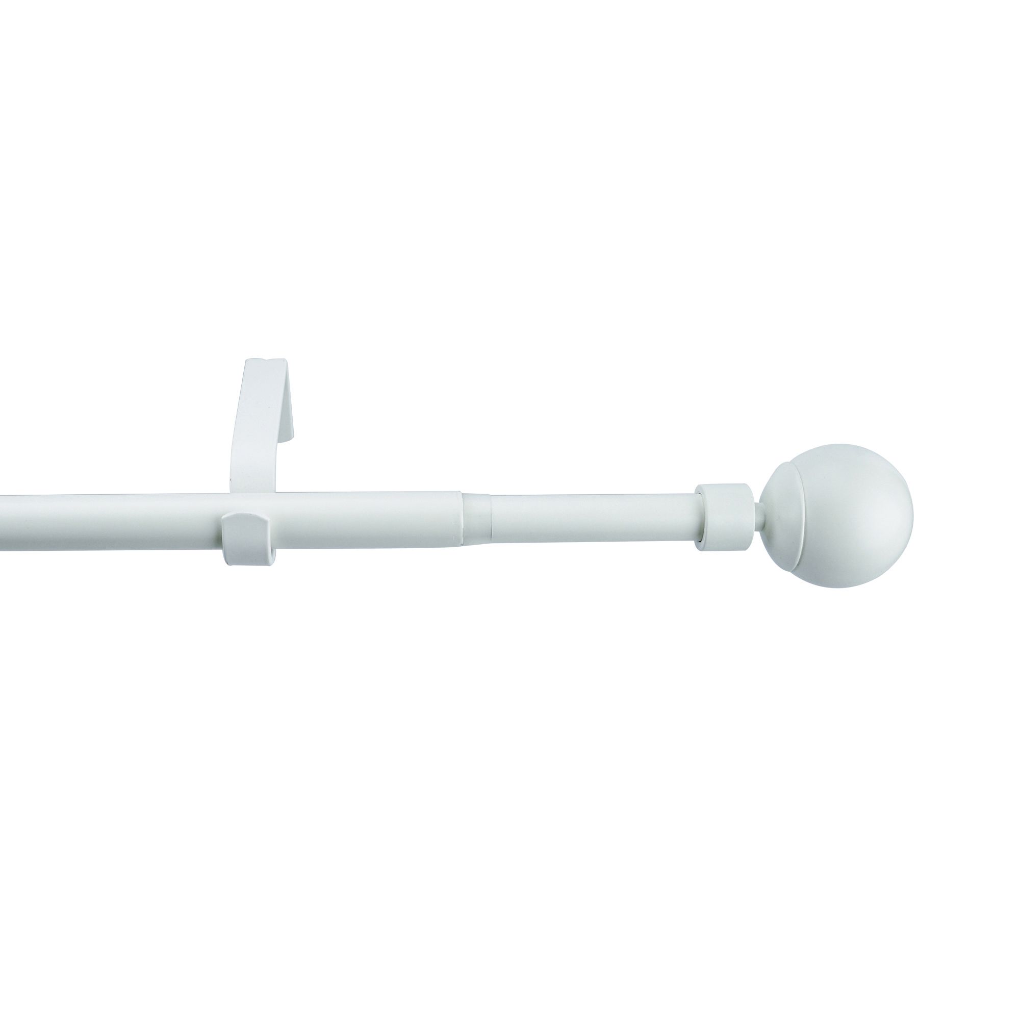 GoodHome Anafi Matt White Extendable Ball Single curtain pole set Set ...