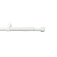 GoodHome Anafi Matt White Extendable Cap Single curtain pole set Set, (L)2000mm-3300mm (Dia)19mm