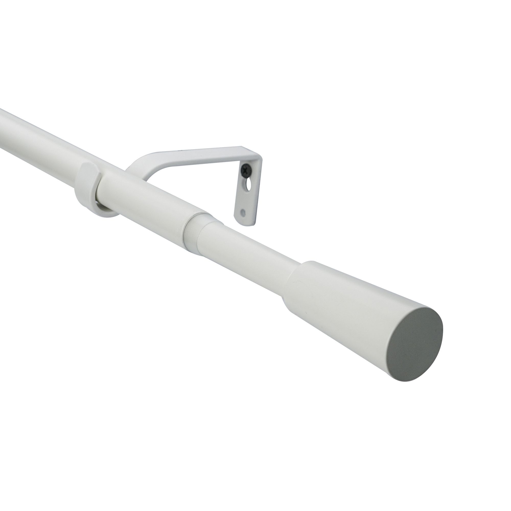 GoodHome Anafi Matt White Extendable Cone Single curtain pole set Set, (L)2000mm-3300mm (Dia)19mm