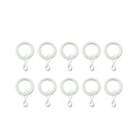 GoodHome Anafi White Curtain ring, Pack of 10