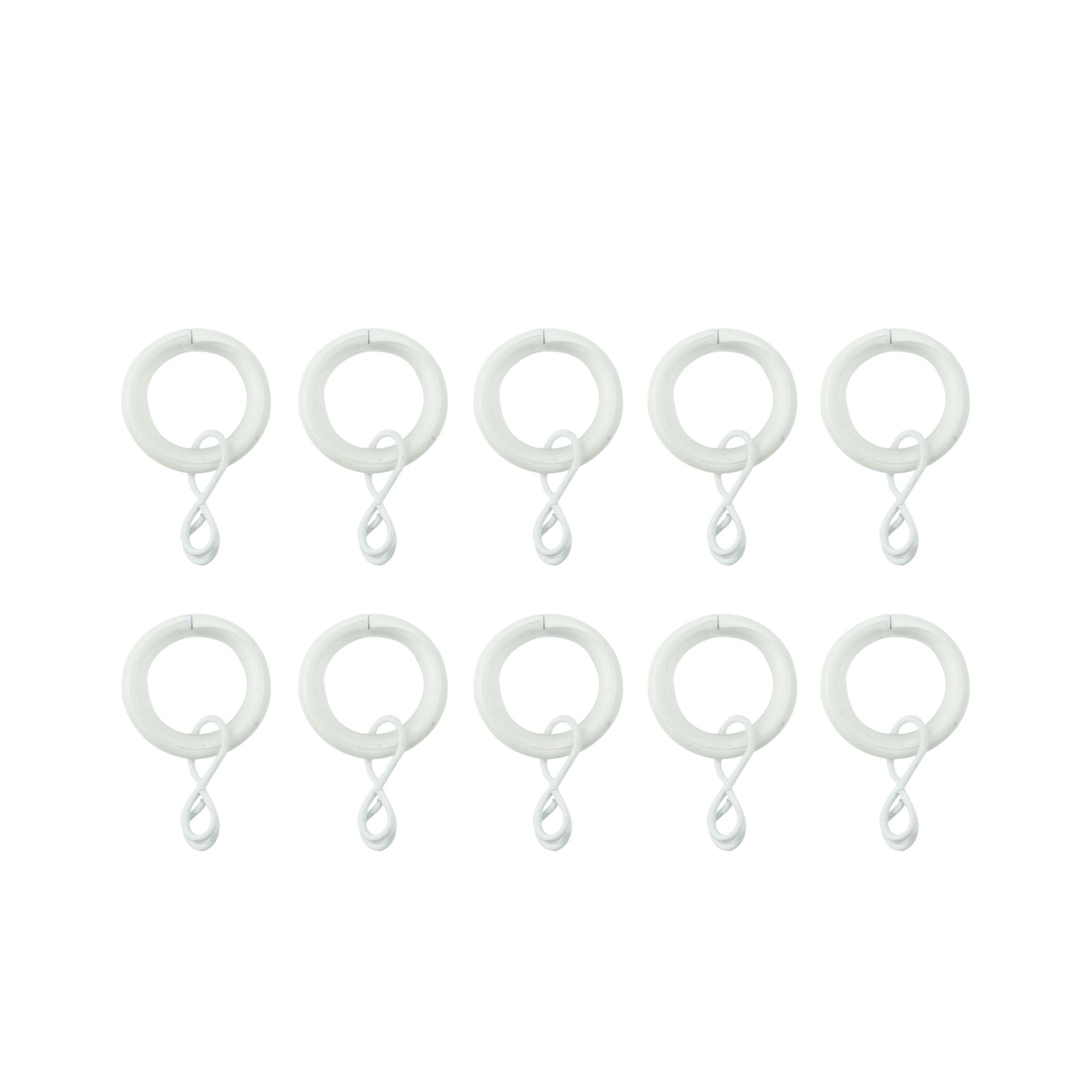 GoodHome Anafi White Curtain ring, Pack of 10