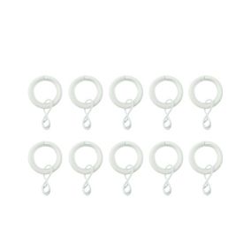 GoodHome Anafi White Curtain ring, Pack of 10