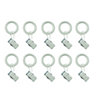 GoodHome Anafi White Curtain ring with clip, Pack of 10