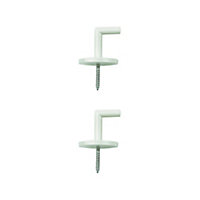GoodHome Anafi White Small Curtain tie back, Set of 2