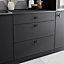 GoodHome Anardana Matt Black Kitchen cabinets Handle (L)6.5cm