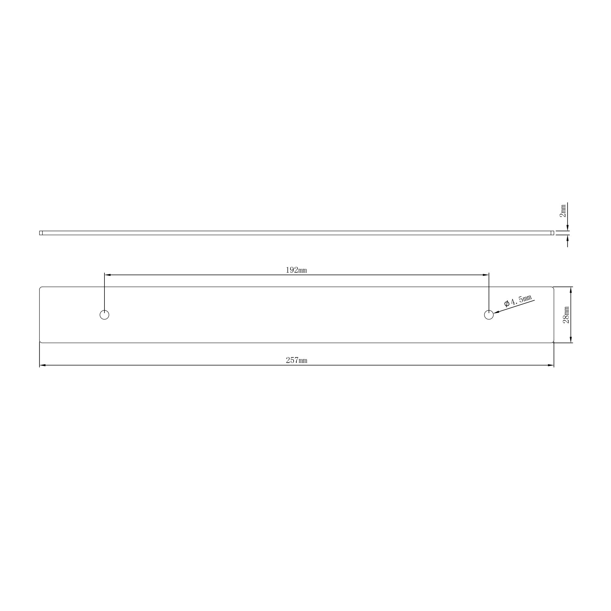 GoodHome Anardana Matt Black Kitchen cabinets Straight Pull Handle (L)25.7cm (D)2mm