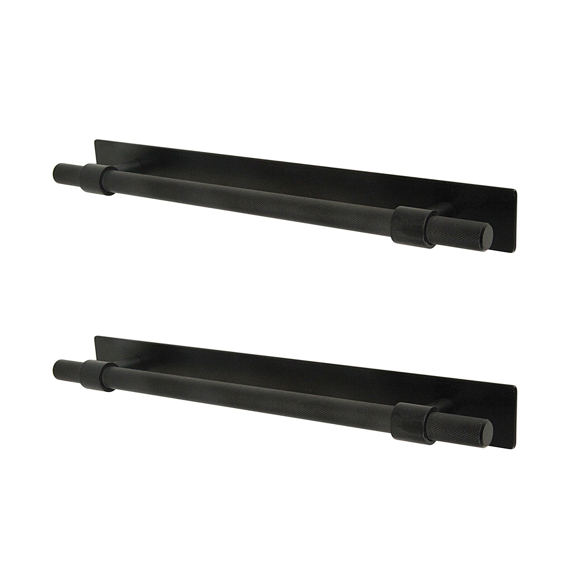 GoodHome Anardana Matt Black Kitchen cabinets Straight Pull Handle (L)25.7cm (D)2mm