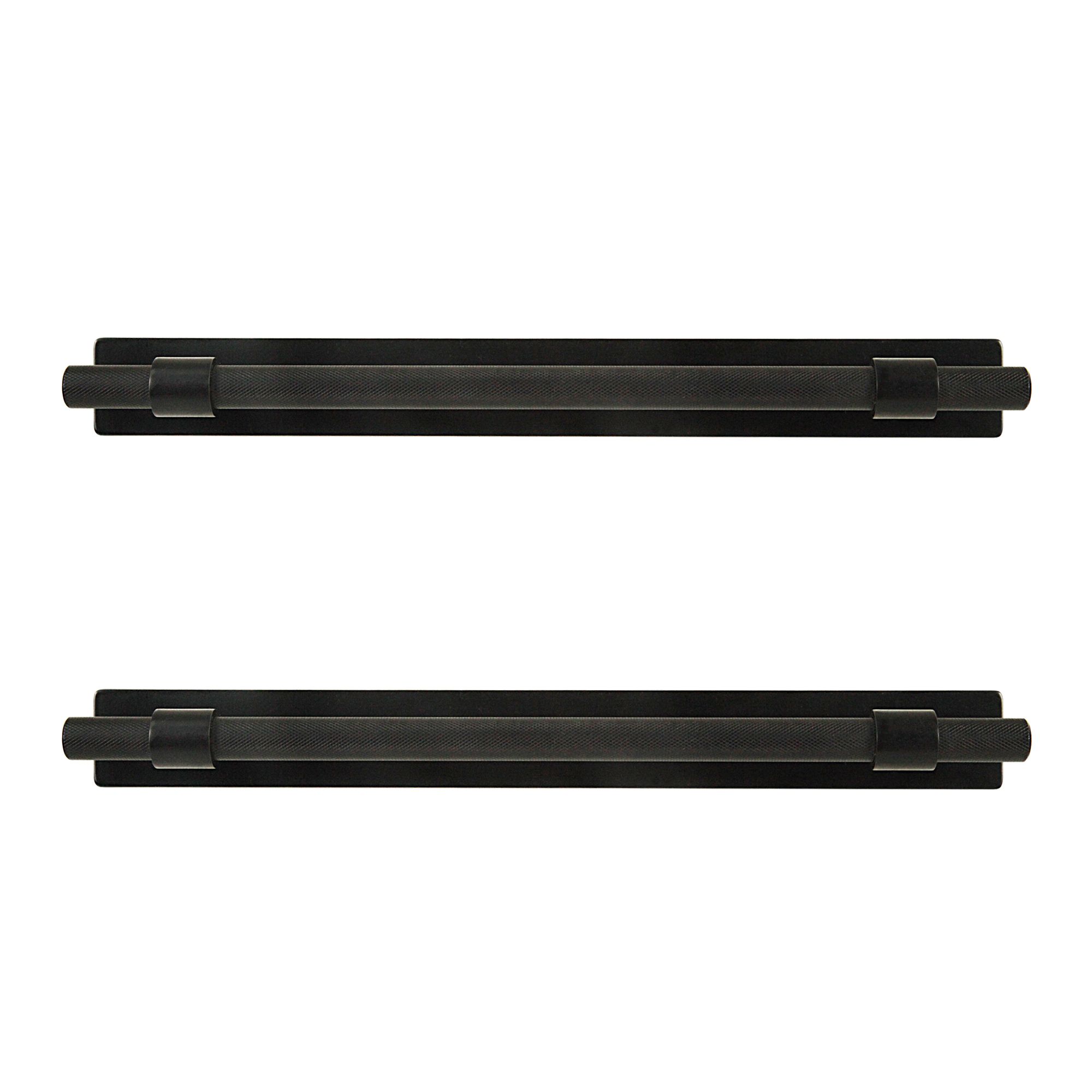 GoodHome Anardana Matt Black Kitchen cabinets Straight Pull Handle (L)25.7cm (D)2mm