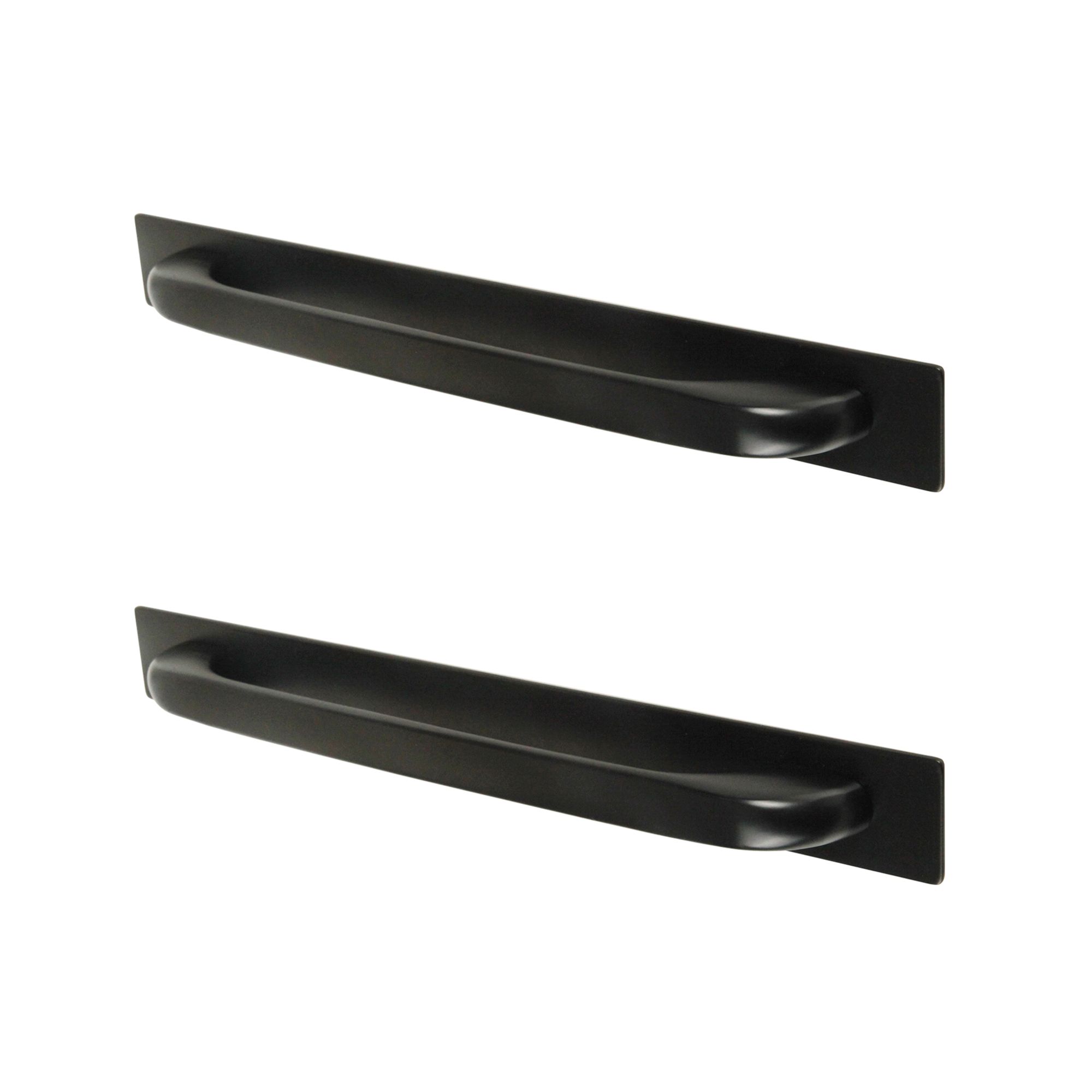 GoodHome Anardana Matt Black Kitchen cabinets Straight Pull Handle (L)25.7cm (D)2mm