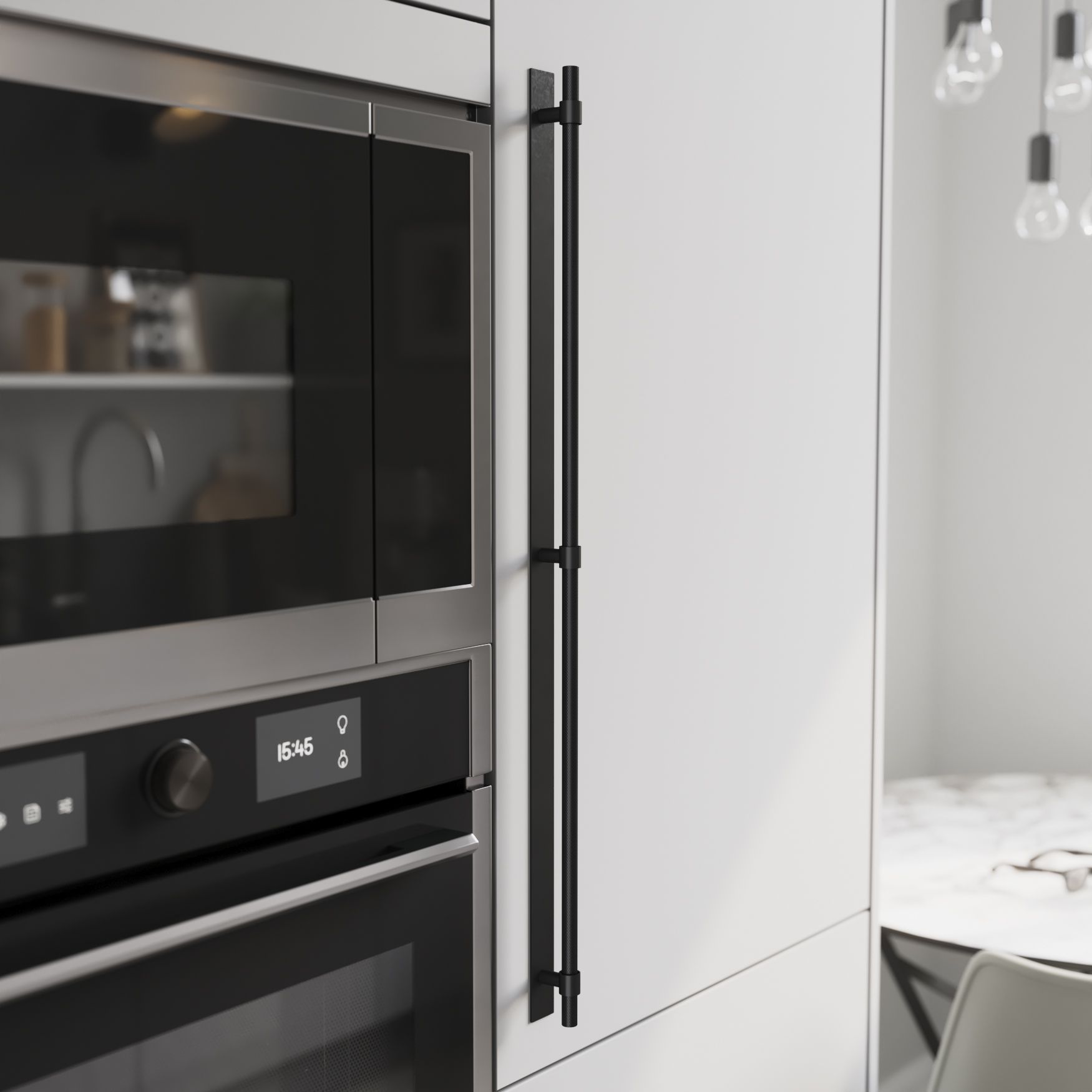 GoodHome Anardana Matt Black Kitchen cabinets Straight Pull Handle (L)70.5cm (D)2mm