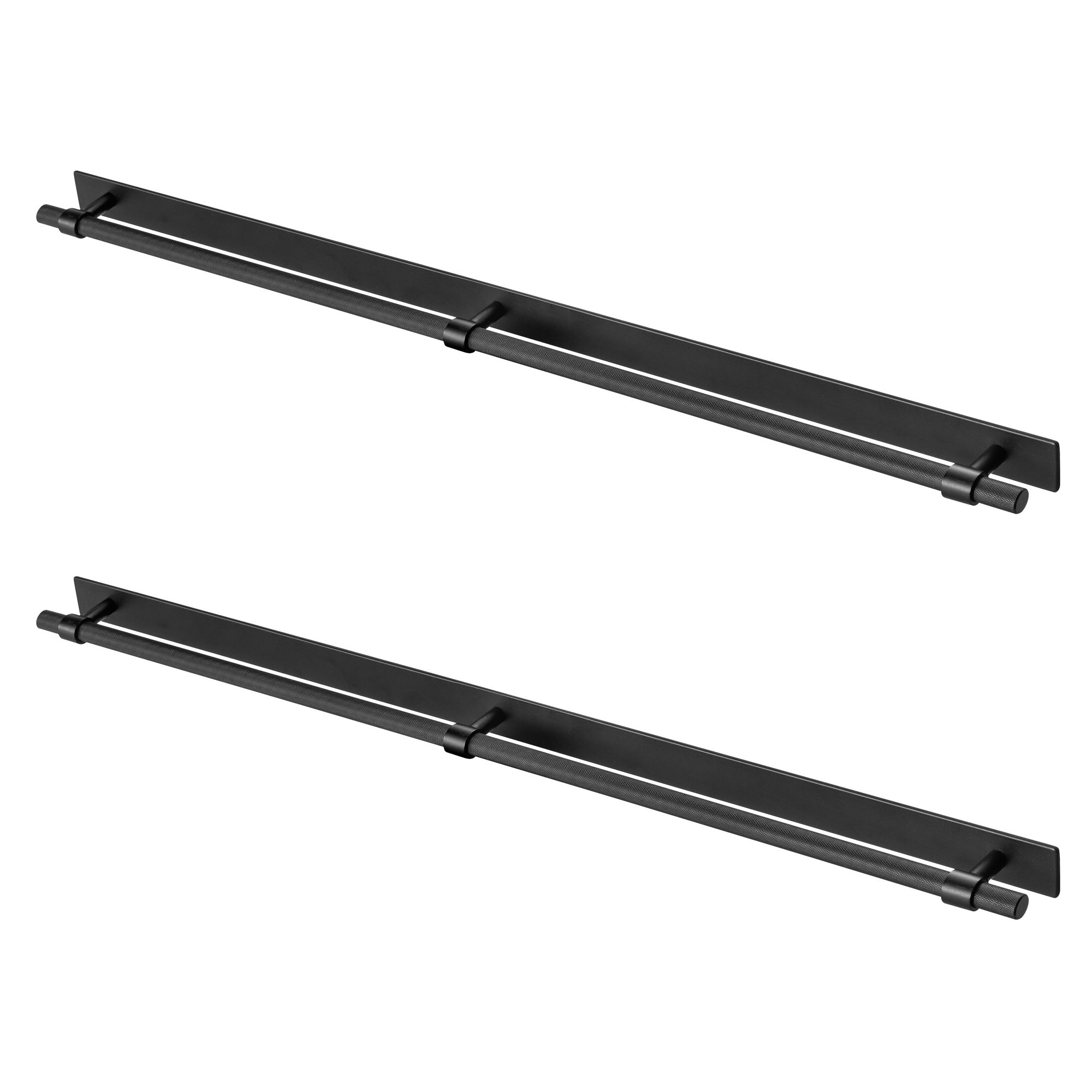GoodHome Anardana Matt Black Kitchen cabinets Straight Pull Handle (L)70.5cm (D)2mm
