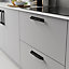 GoodHome Anardana Satin Nickel effect Kitchen cabinets Handle (L)22cm