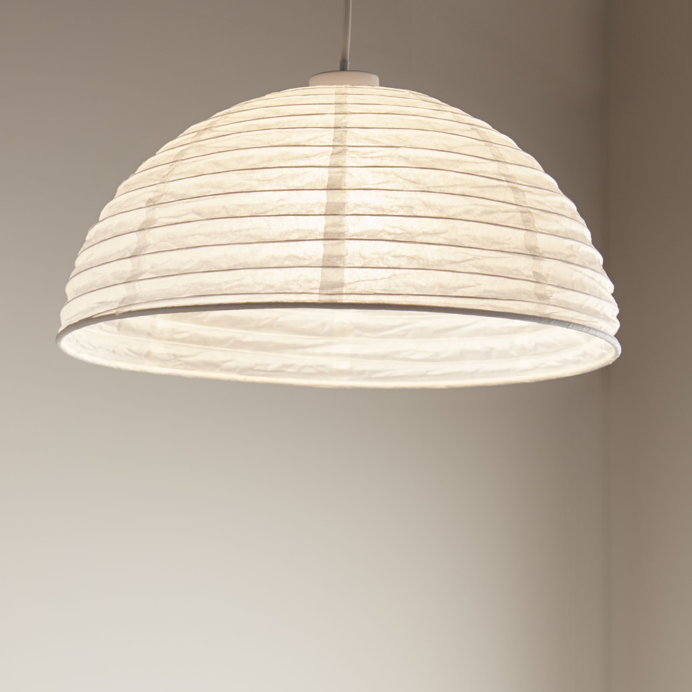 GoodHome Anbus White Pendant Light shade D 38cm