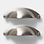 GoodHome Ancho Nickel effect Silver Kitchen cabinets Handle (L)10.3cm, Pack of 2